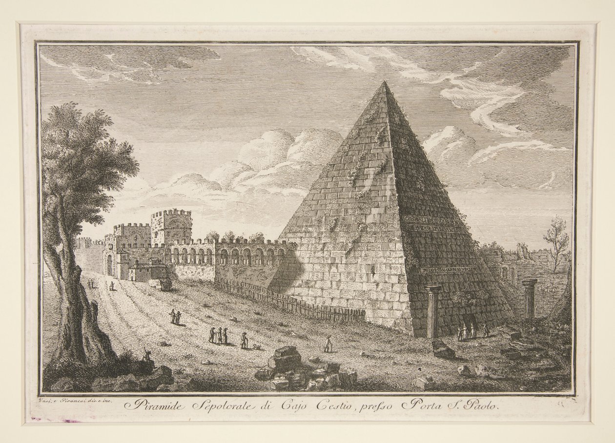 Piramide Sepolcrale di Caio Cestio, presso Porta S. Paolo da Giuseppe Vasi