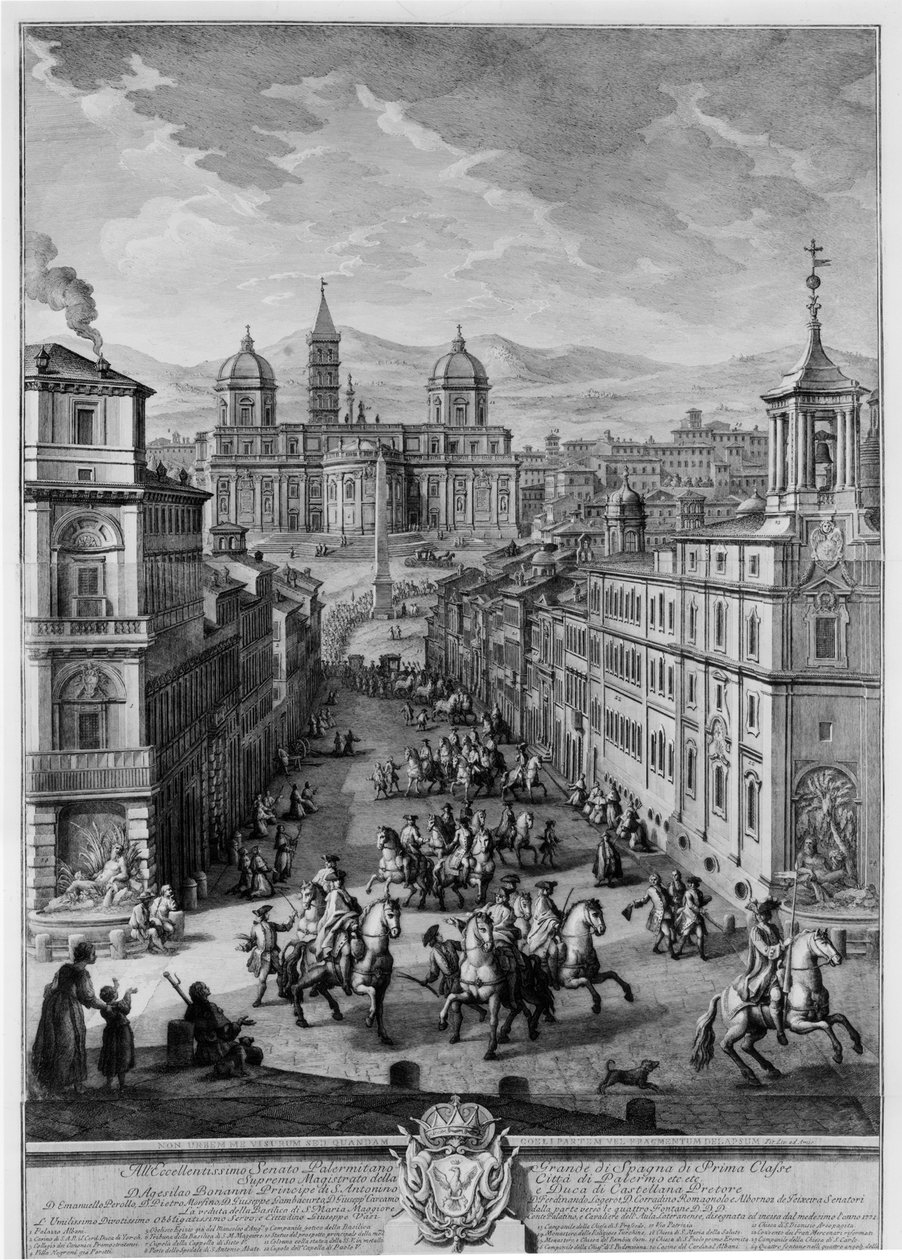 Santa Maria Maggiore dalla Piazza delle Quattro Fontane da Giuseppe Vasi