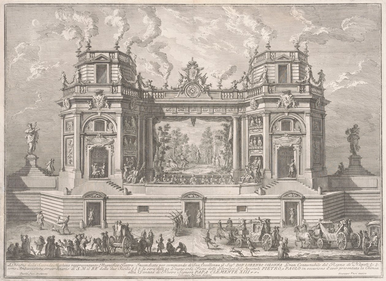 La Seconda Macchina per la Chinea del 1761: Un Magnifico Teatro da Giuseppe Vasi