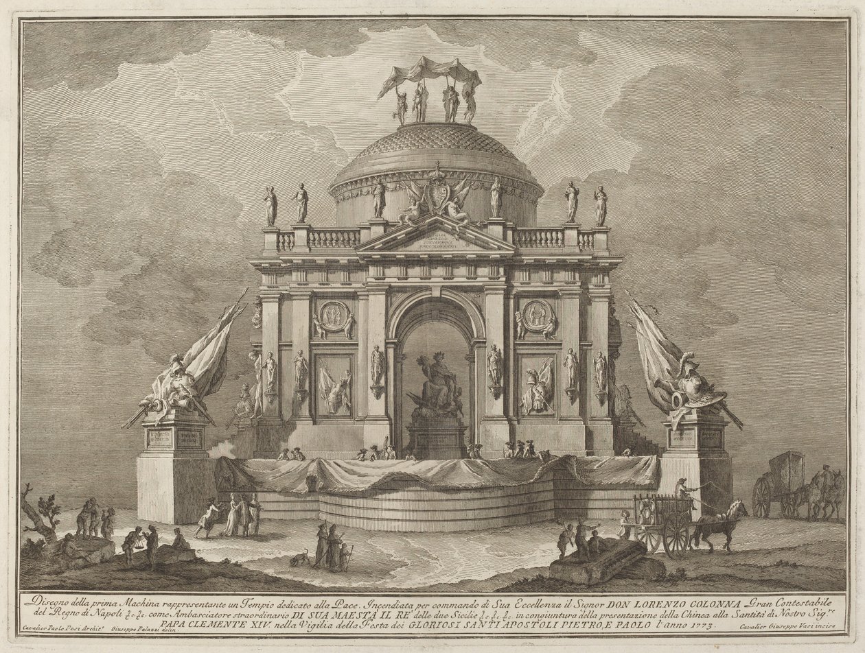 Un tempio dedicato alla pace, per il festival della "Chinea" da Giuseppe Vasi after Giuseppe Palazzi