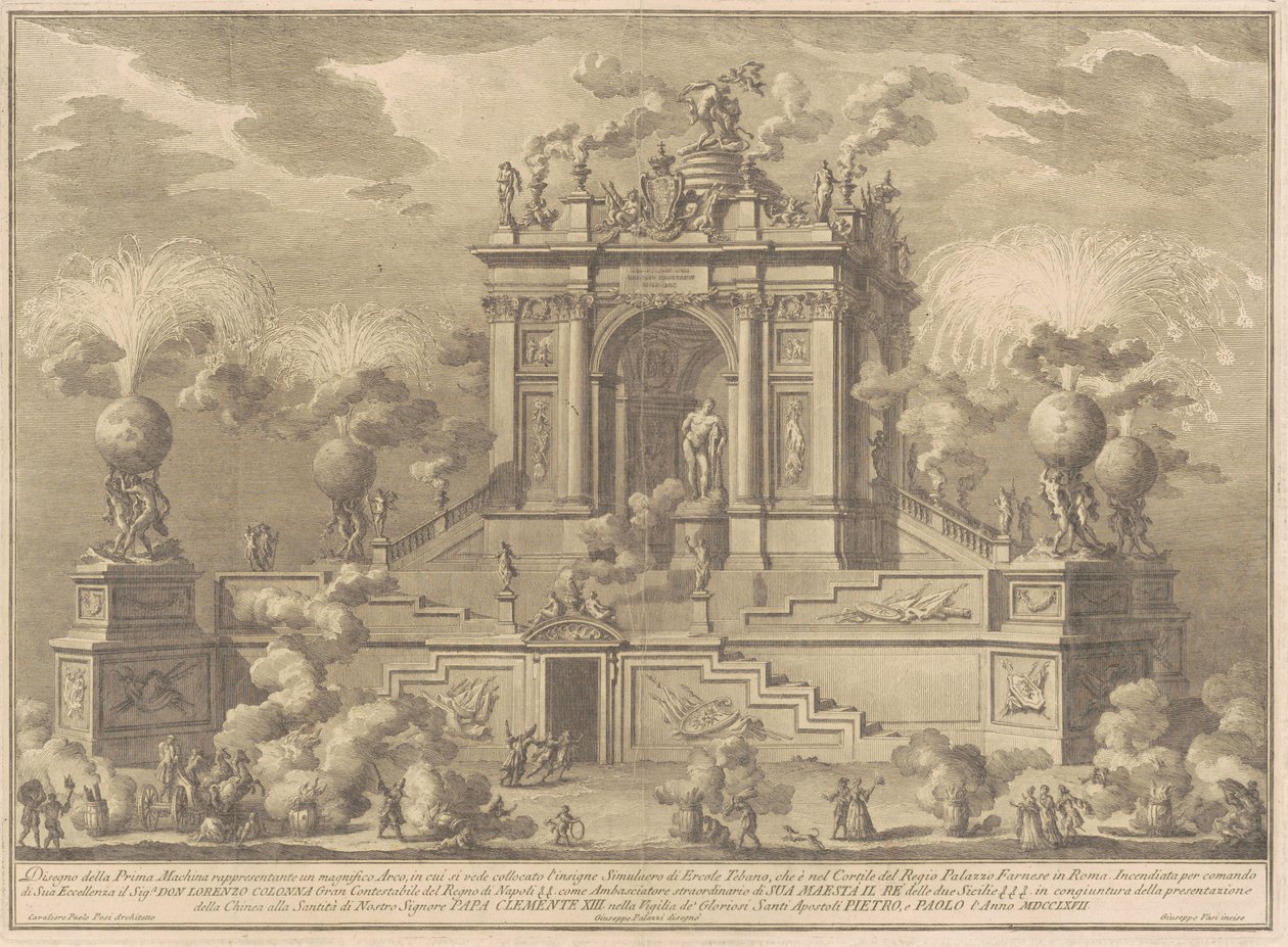 La Prima Macchina per la Chinea del 1767: Un arco trionfale con l