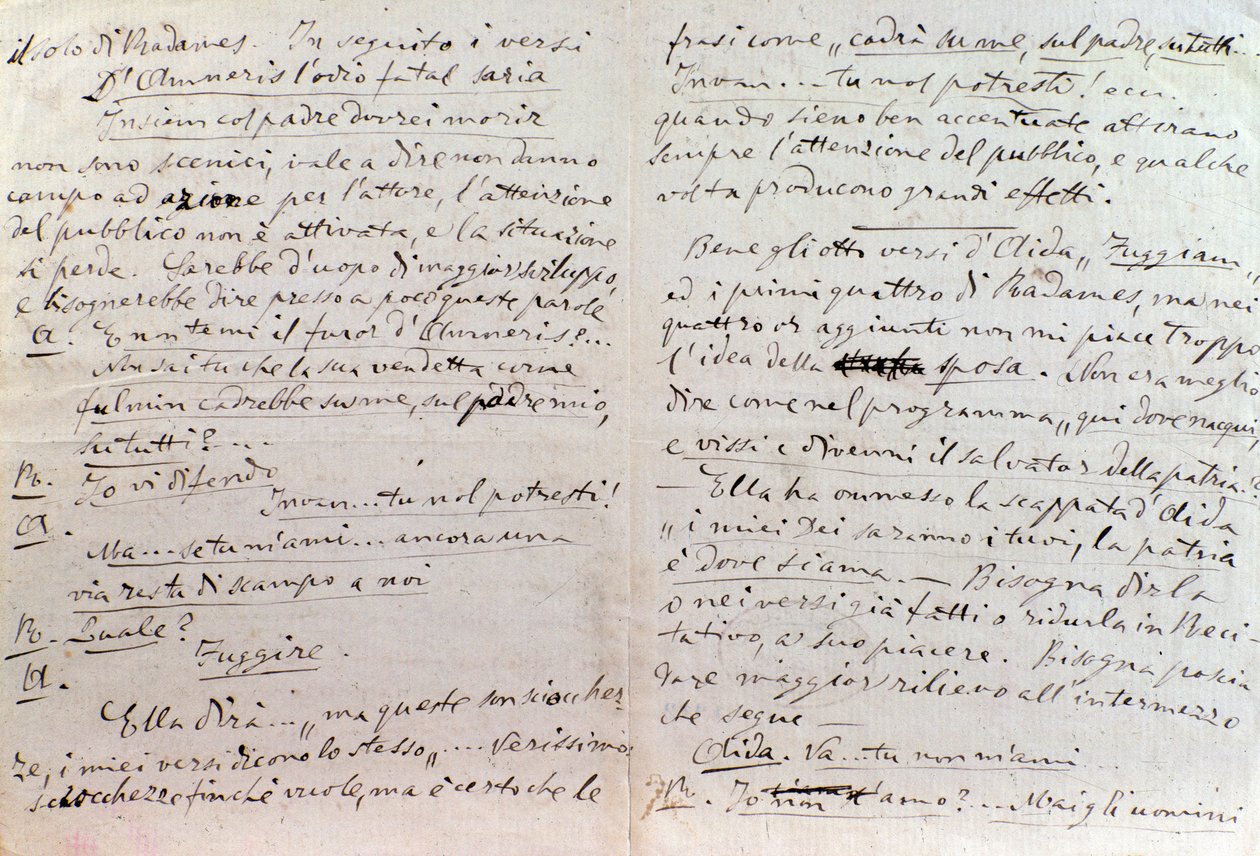 Lettera manoscritta di Giuseppe Verdi all