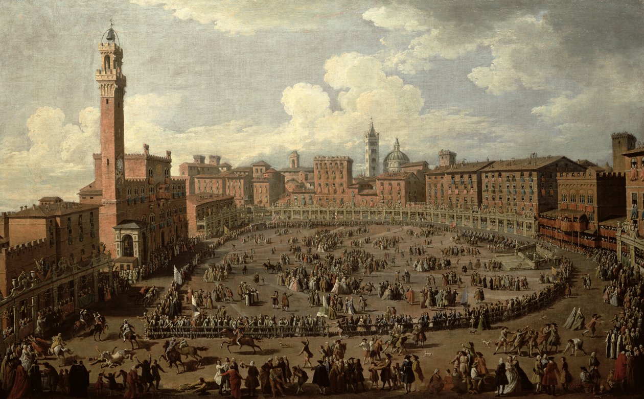 Il Palio, Piazza del Campo, Siena da Giuseppe Zocchi