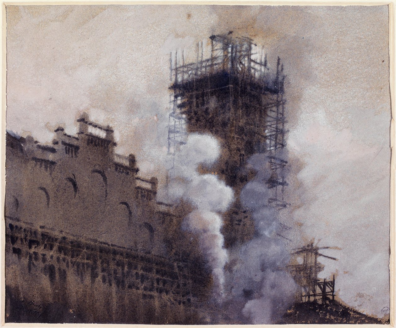 La costruzione del Trocadéro nel 1876 da Giuseppe de Nittis