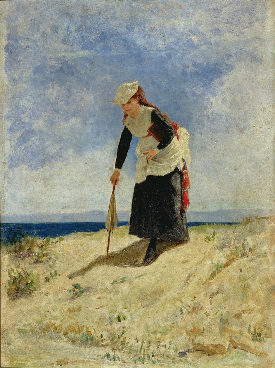Donna sulla spiaggia da Giuseppe de Nittis