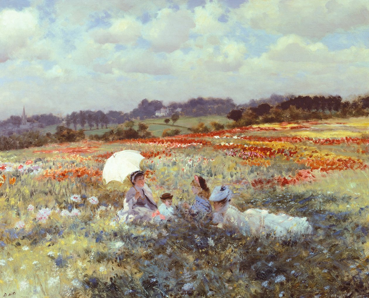 Campi vicino a Londra, di Giuseppe de Nittis da Giuseppe or Joseph de Nittis