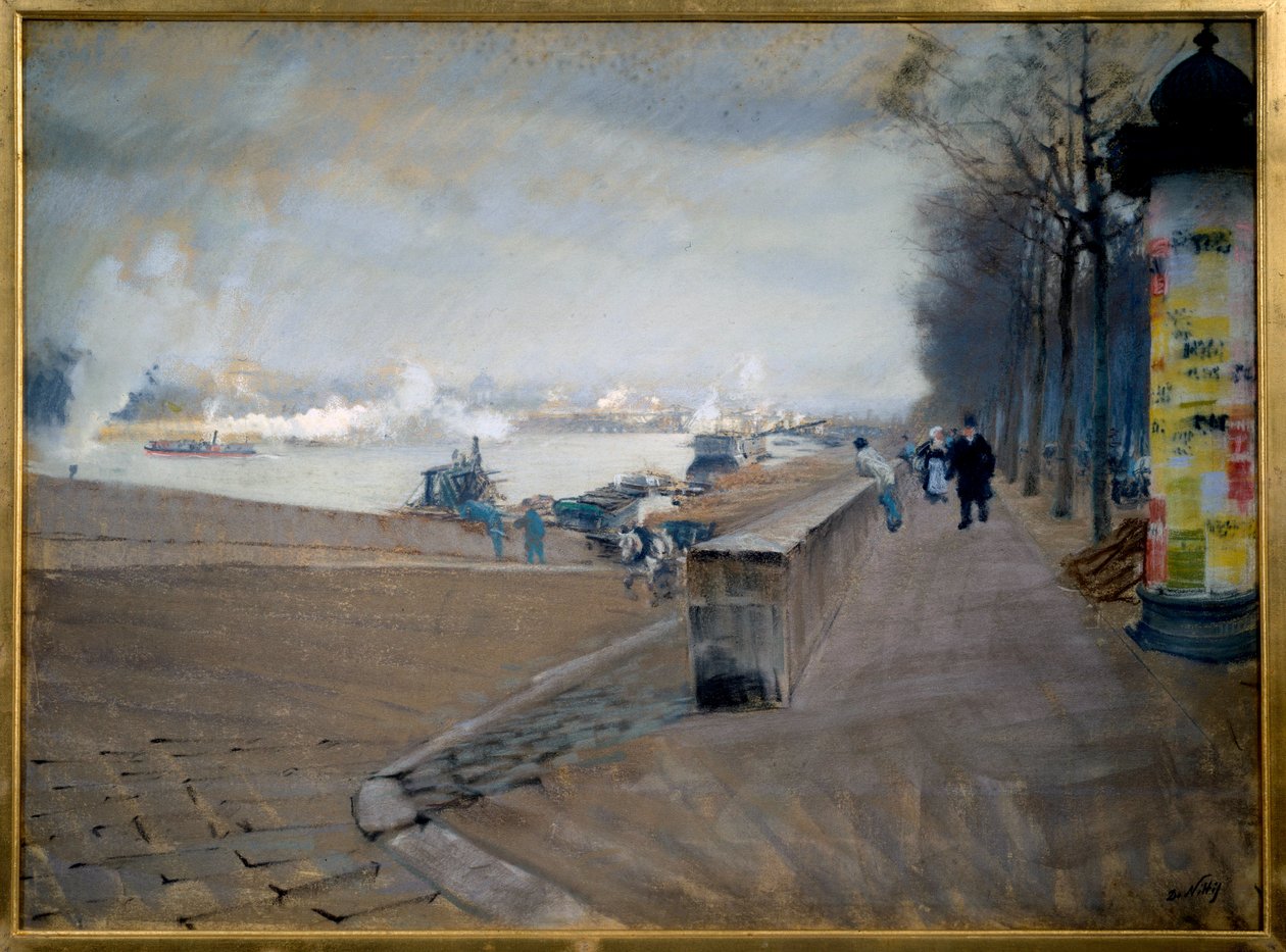 La Senna a Parigi da Giuseppe or Joseph de Nittis