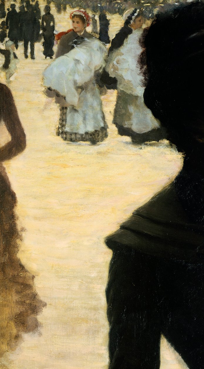 Ritorno dal Bois de Boulogne, Signora con cane (dettaglio) da Giuseppe or Joseph de Nittis