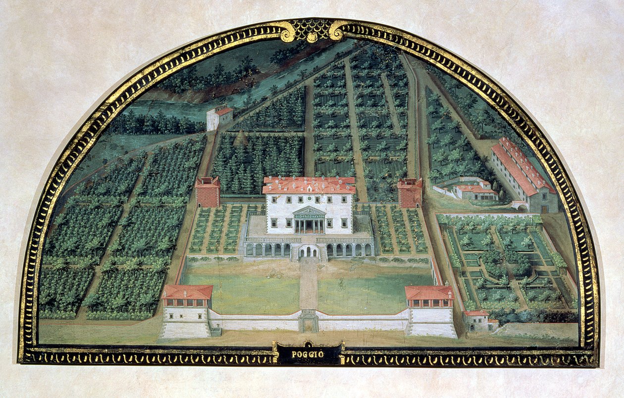 Villa Poggio a Caiano da una serie di lunette che raffigurano vedute delle ville medicee, 1599 da Giusto Utens