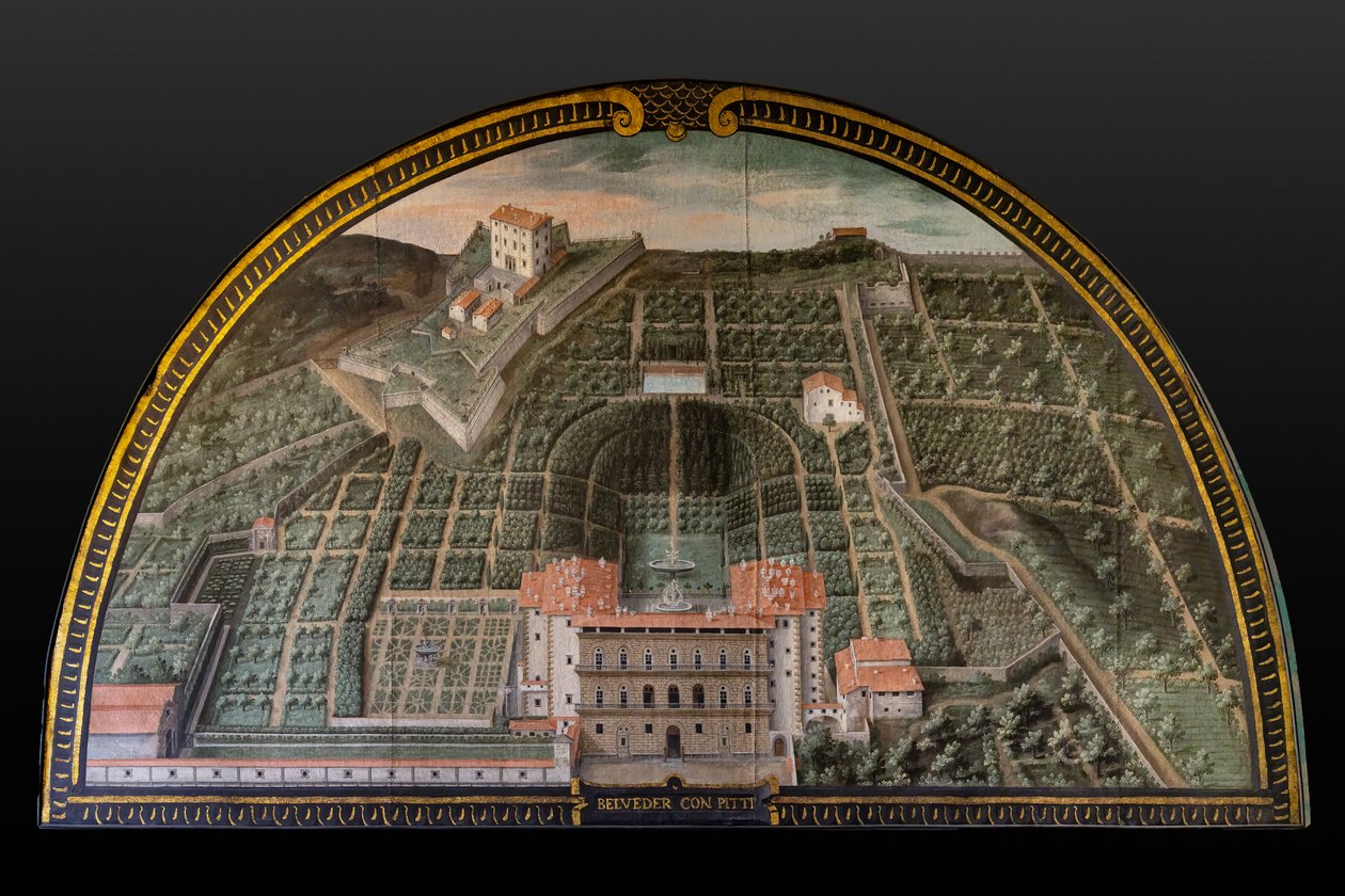 Palazzo Pitti, Giardini di Buboli e Forte di Belvedere a Firenze da Giusto Utens