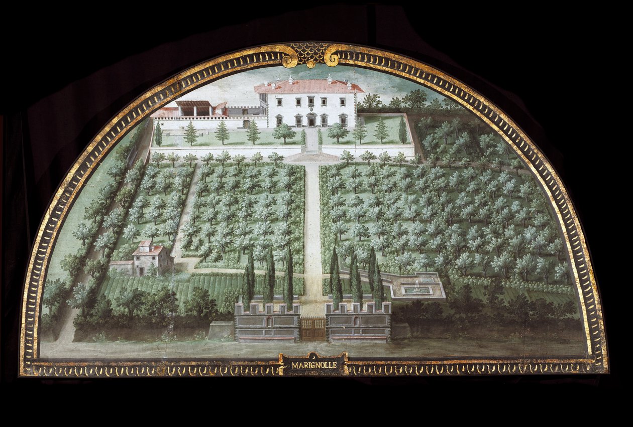 Veduta di Villa di Marignolle vicino a Firenze, Italia da Giusto Utens