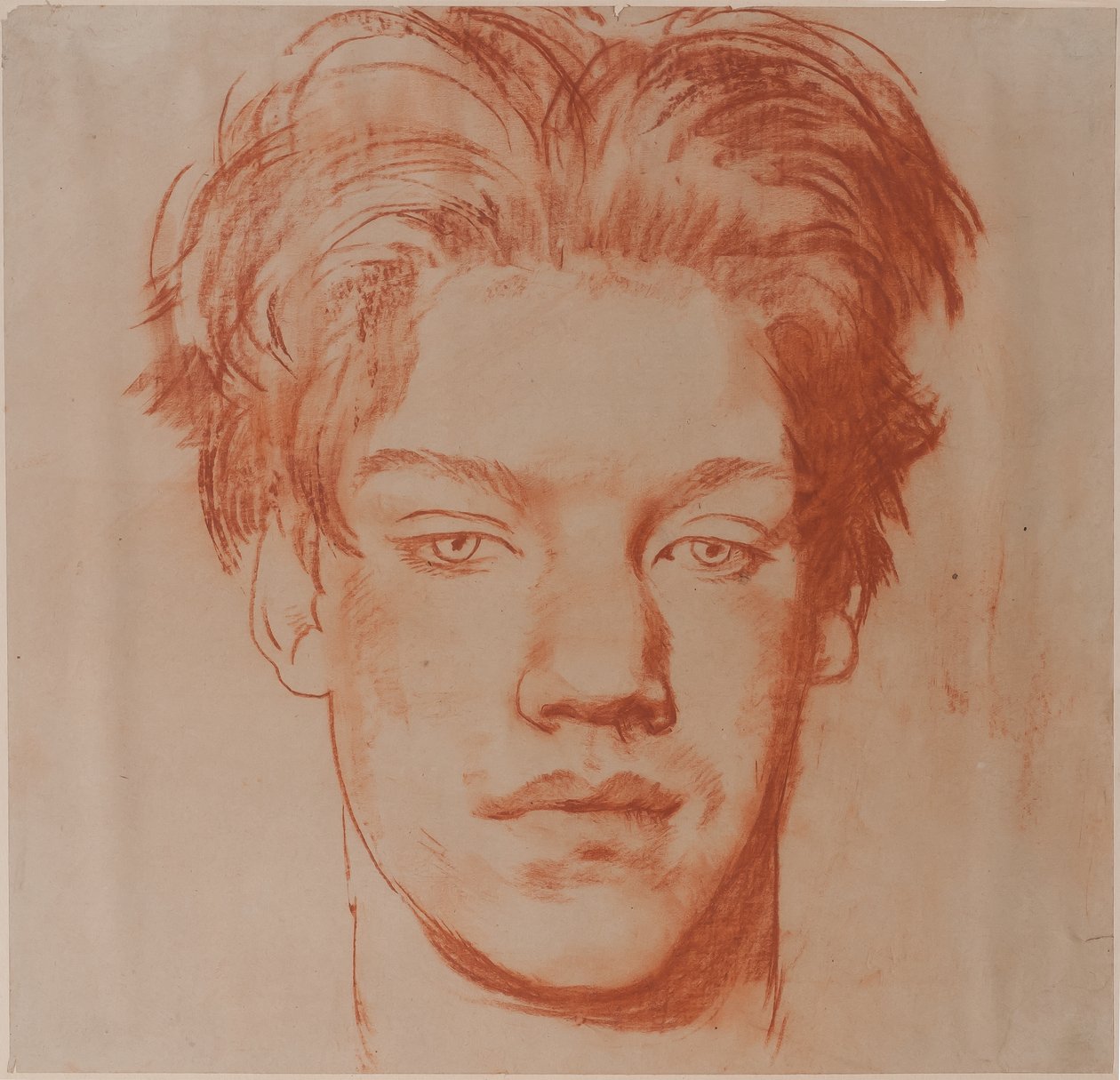 Testa di un giovane uomo (gesso rosso) da Glyn Warren Philpot
