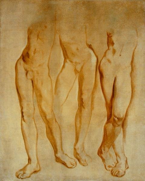 Tre studi di un nudo maschile da Glyn Warren Philpot