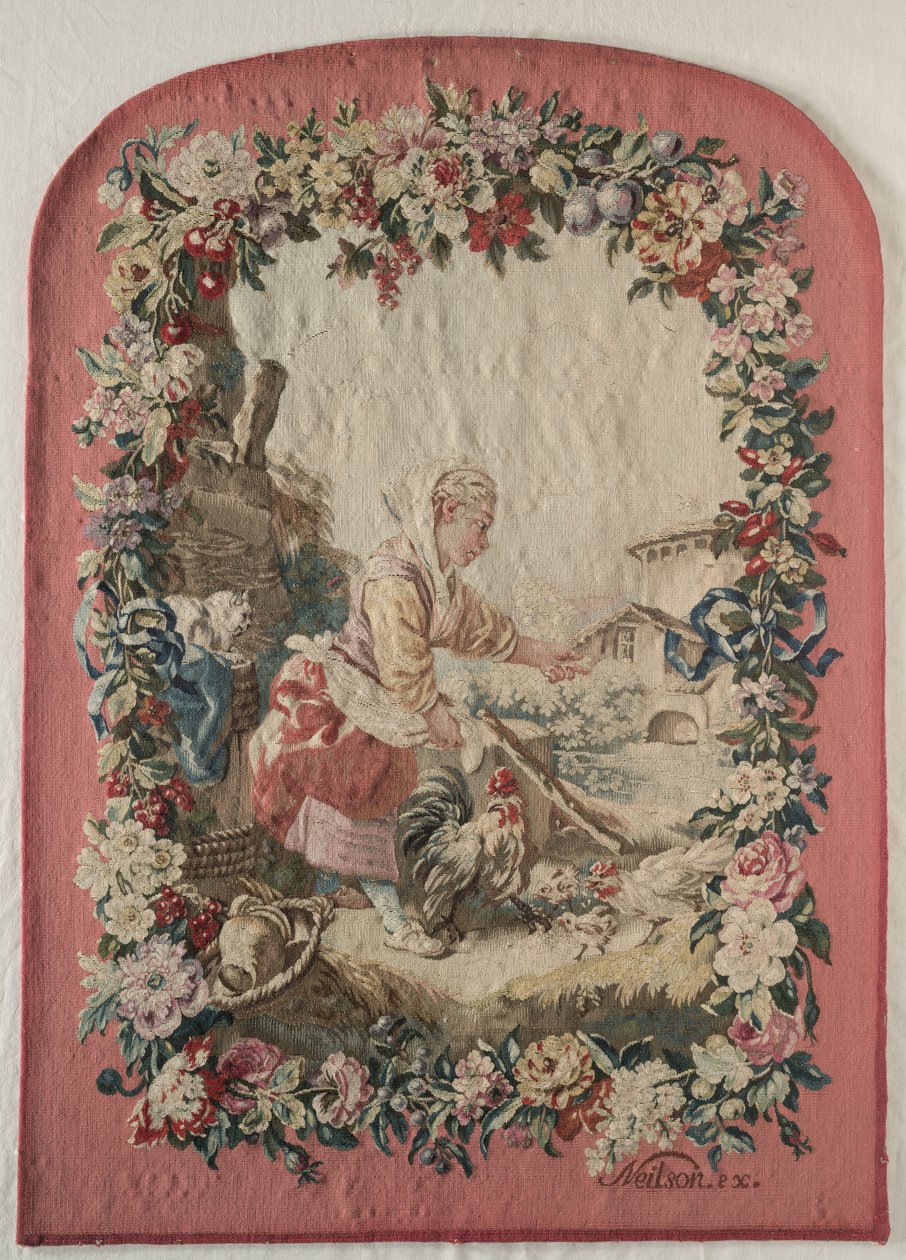 Pannello e cornice di paravento, c. 1775 da Gobelins