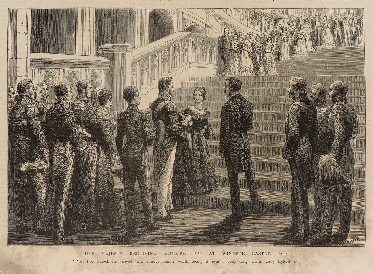 La regina Vittoria riceve il re Luigi Filippo al Castello di Windsor da Godefroy Durand