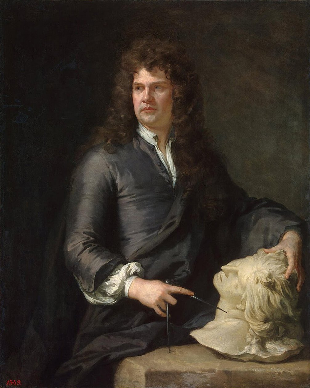 Grinling Gibbons, c.1690 da Godfrey Kneller