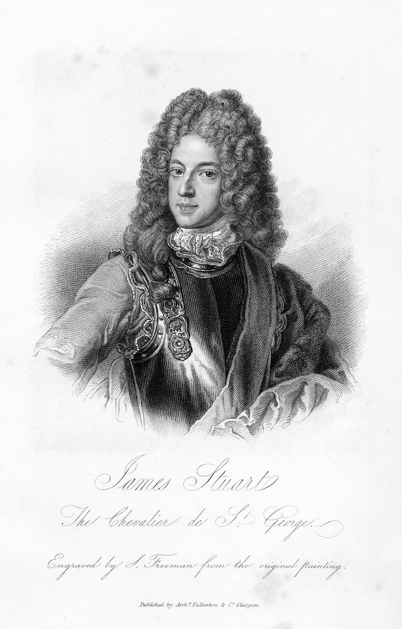 James Stuart, il Cavaliere di S. Giorgio, stampa realizzata da S. Freeman, c.1845 da Godfrey Kneller