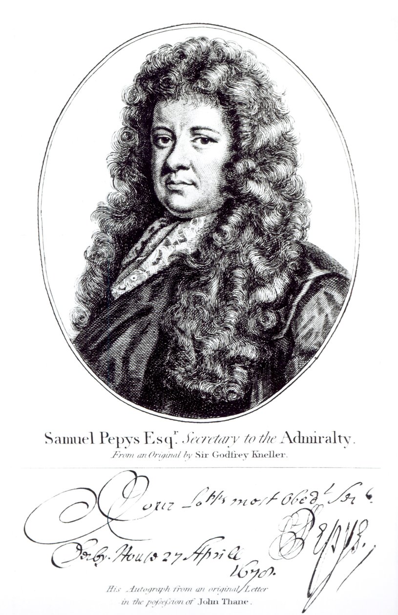 Samuel Pepys (1633-1703) da Godfrey Kneller