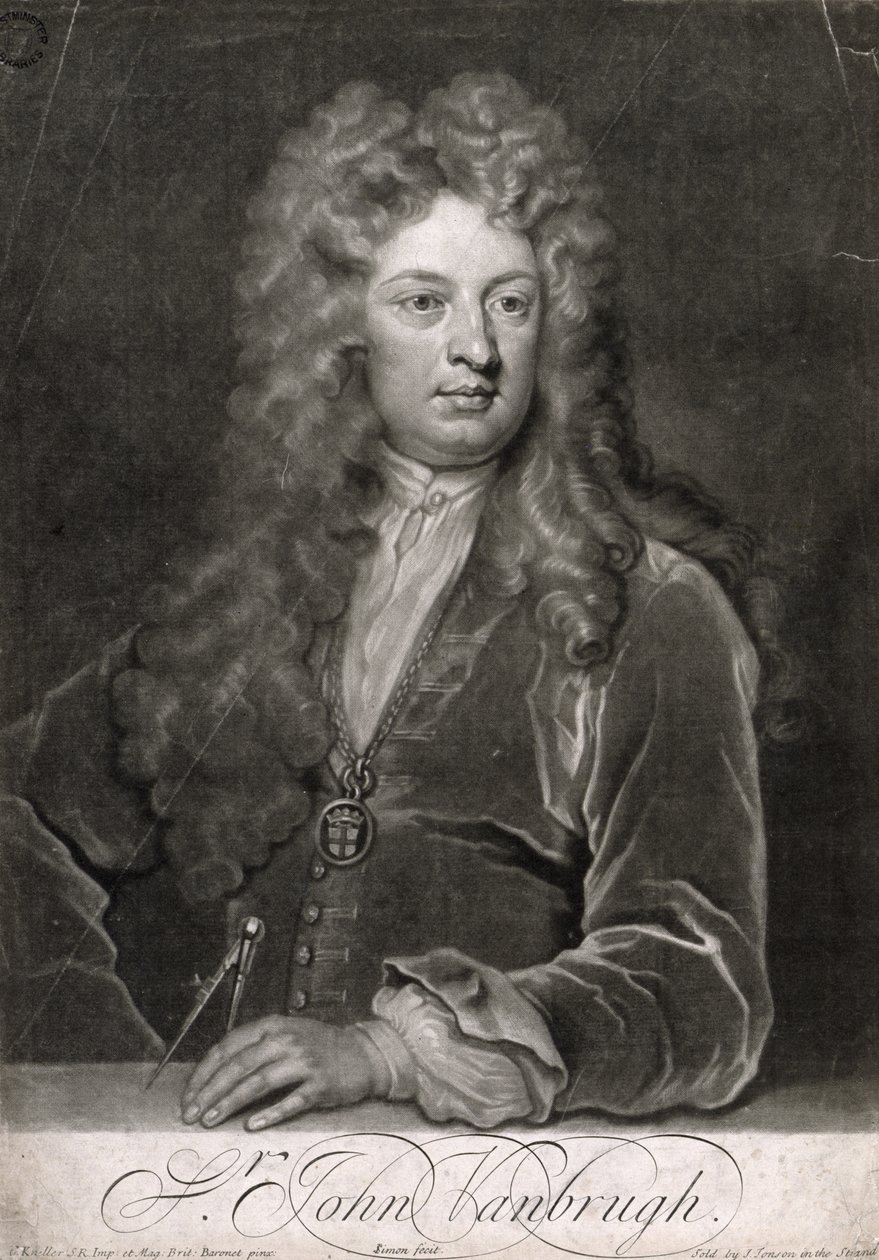 Sir John Vanbrugh, inciso da John Simon da Godfrey Kneller