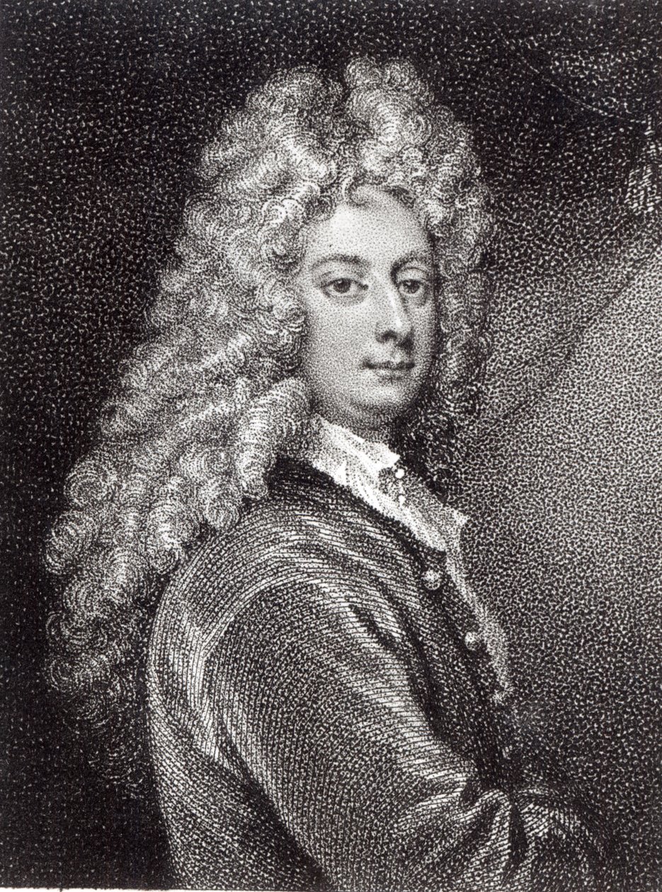 William Congreve (1670-1729) inciso da P.W.Tomkins da Godfrey Kneller