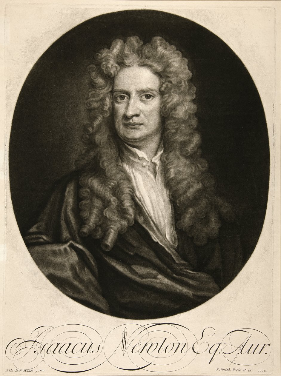 Isaacus Newton, Esq., pub. 1712 da Godfrey (after) Kneller