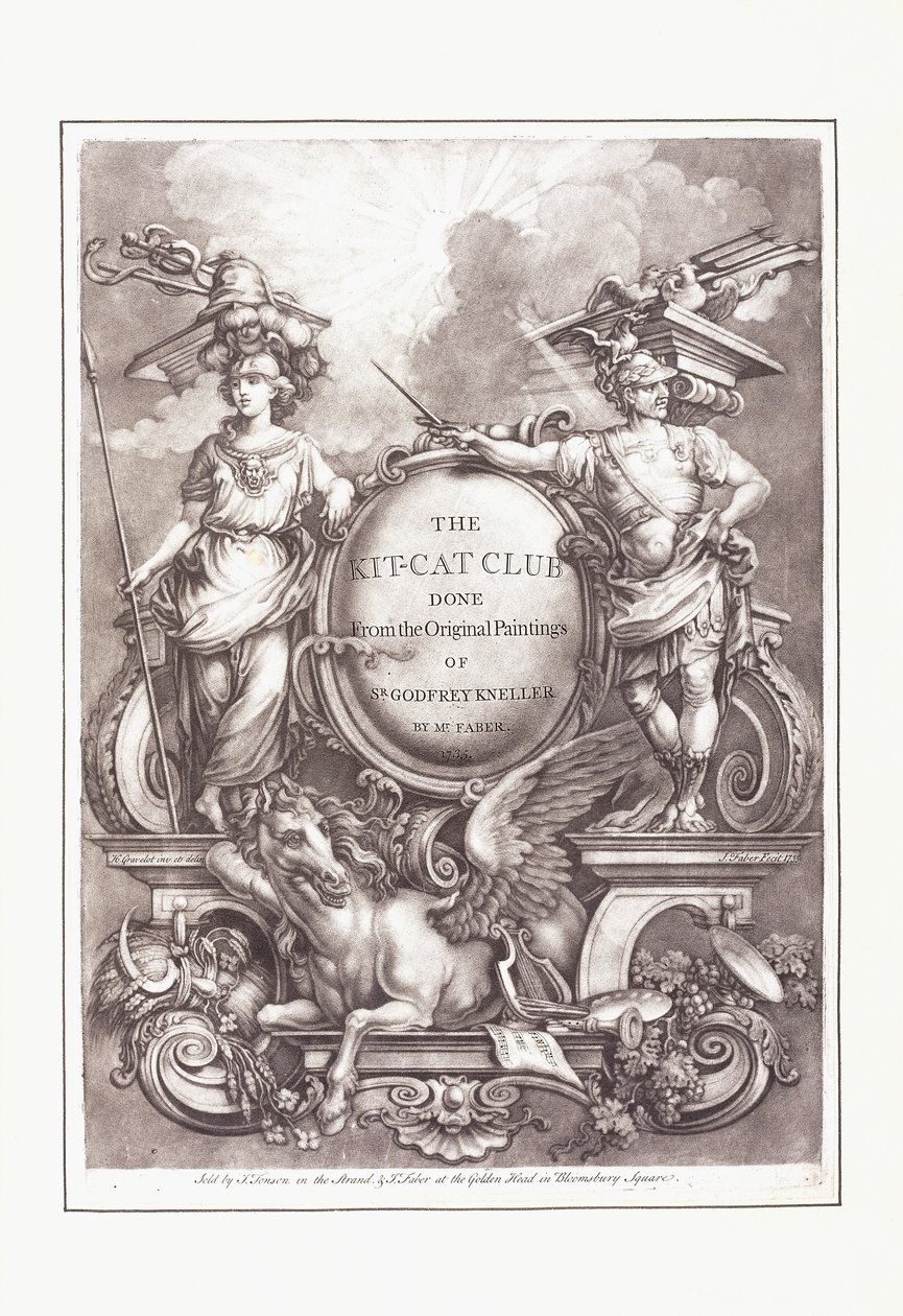 Il Kit-Cat Club fatto dai dipinti originali di Sir da Godfrey (after) Kneller