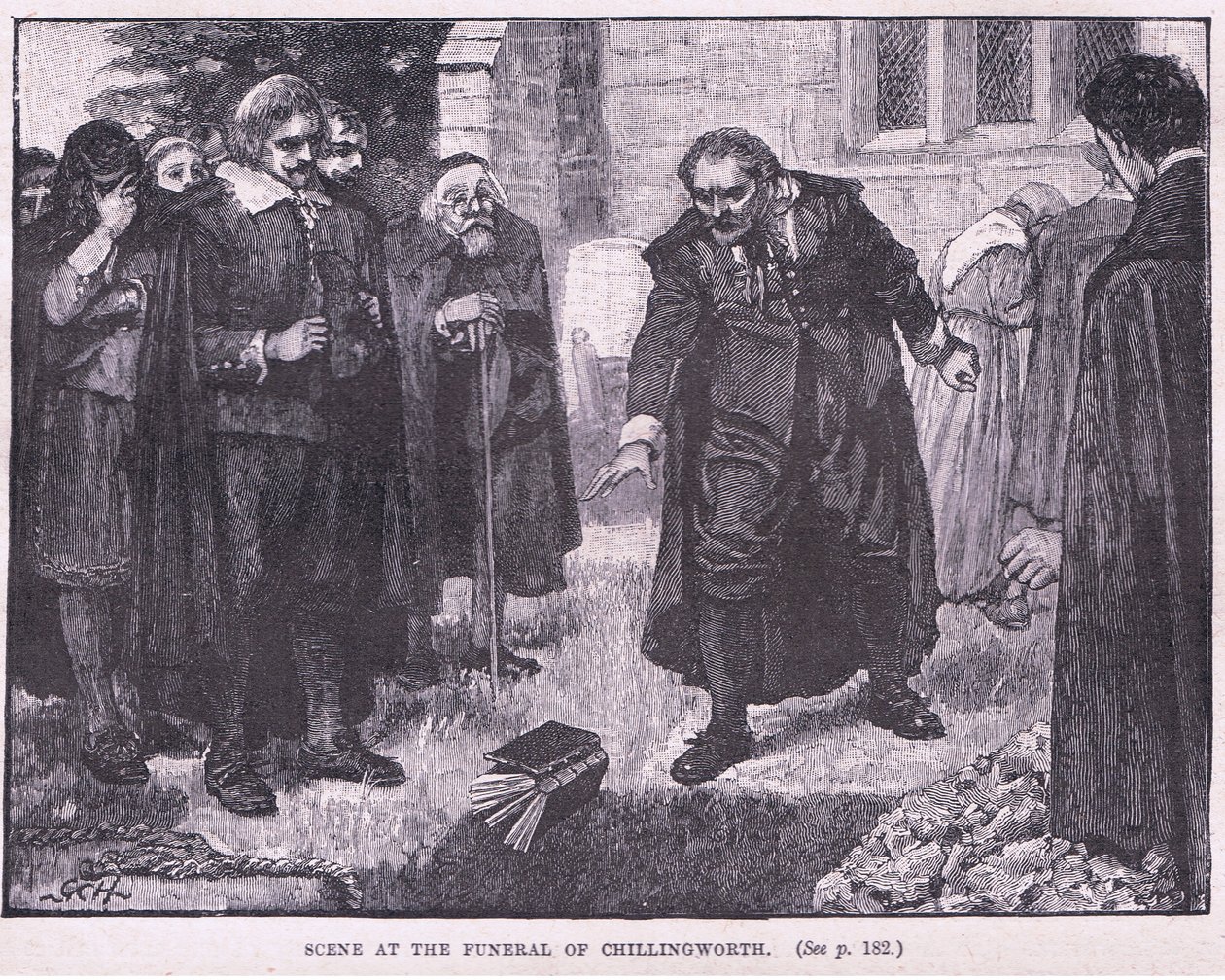 Scena al funerale di Chillingworth AD 1644 da Godfrey C. Hindley
