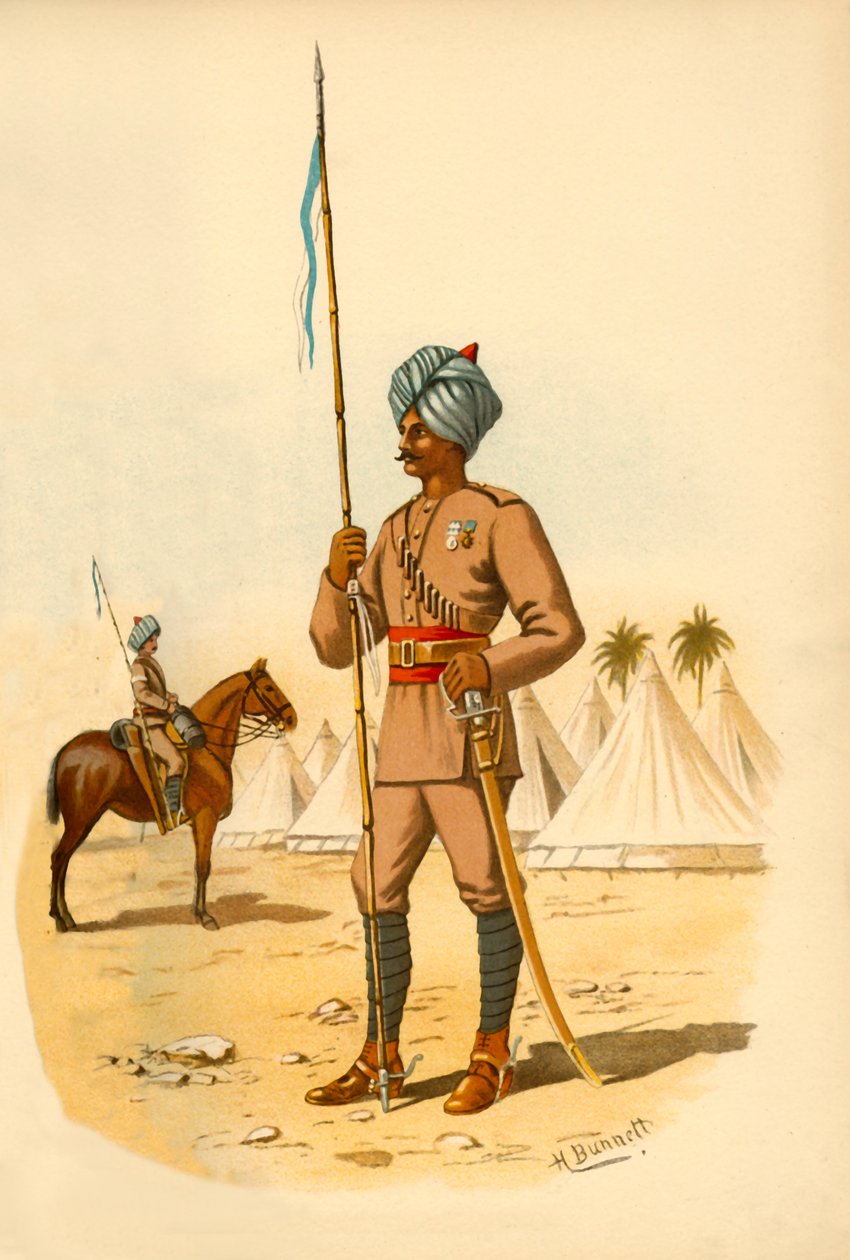 Il 13° Lancieri del Bengala, 1890 da Godfrey Douglas Giles