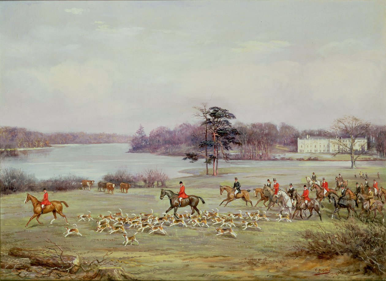 La caccia del South Cheshire nel parco di Combermere da Godfrey Douglas Giles