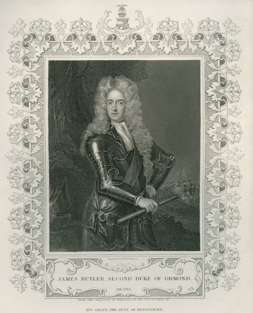 James Butler, 2° Duca di Ormond, inciso da Henry Robinson da Godfrey Kneller