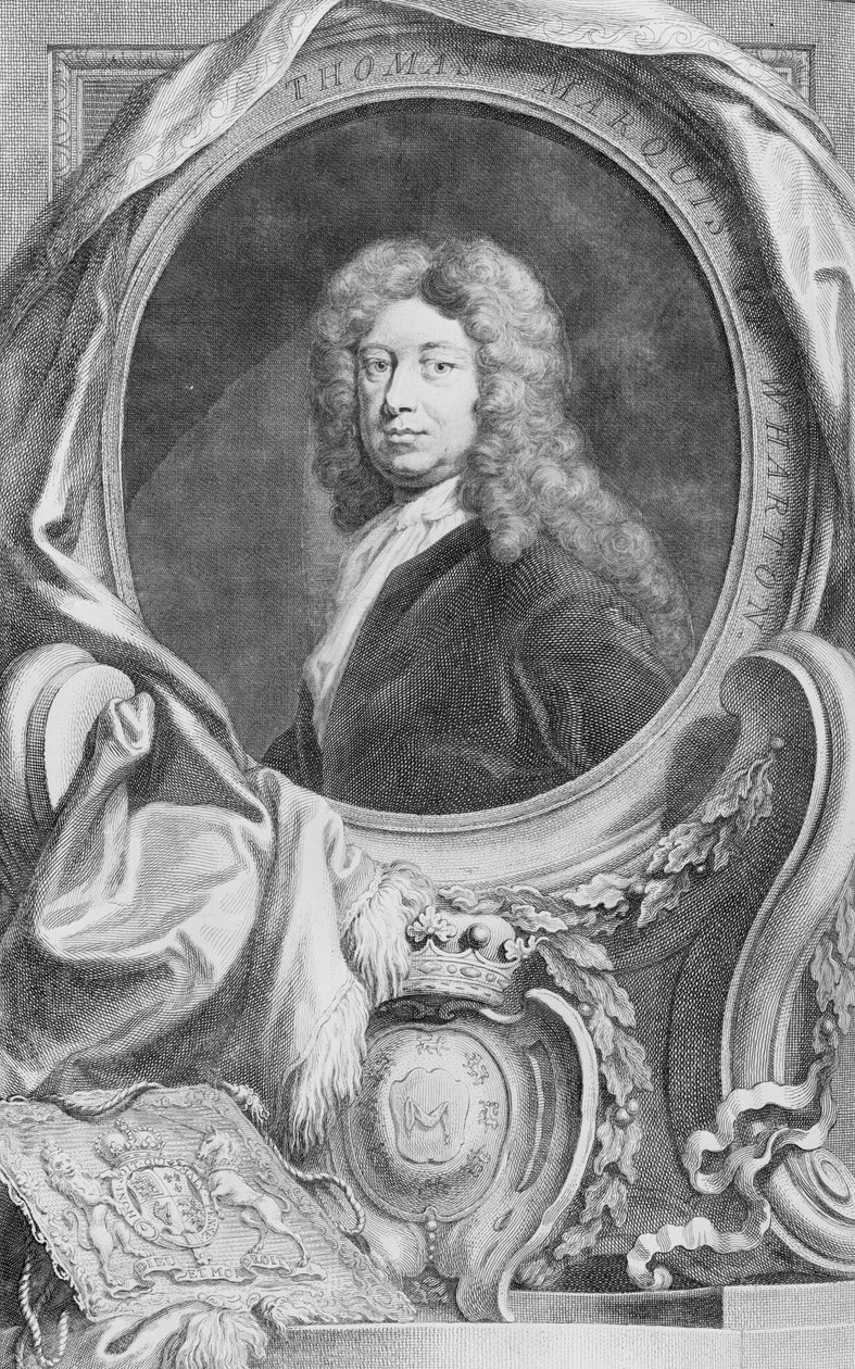 Ritratto di Thomas Marchese di Wharton (1648-1715), inciso da Jacob Houbraken, pubblicato da P. Knanton, 1744 da Godfrey Kneller