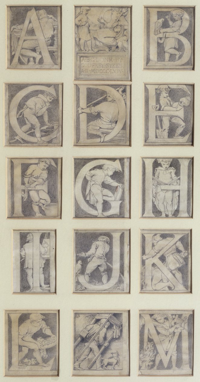 A-M, design per tredici lettere per l