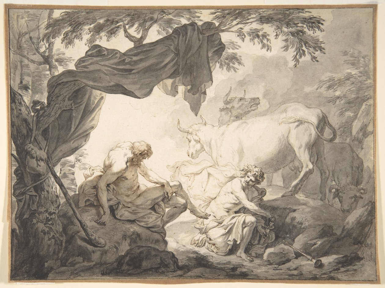 Illustrazioni alle Metamorfosi di Ovidio, Giove e Io, travestiti da giovenca bianca da Godfried Maes