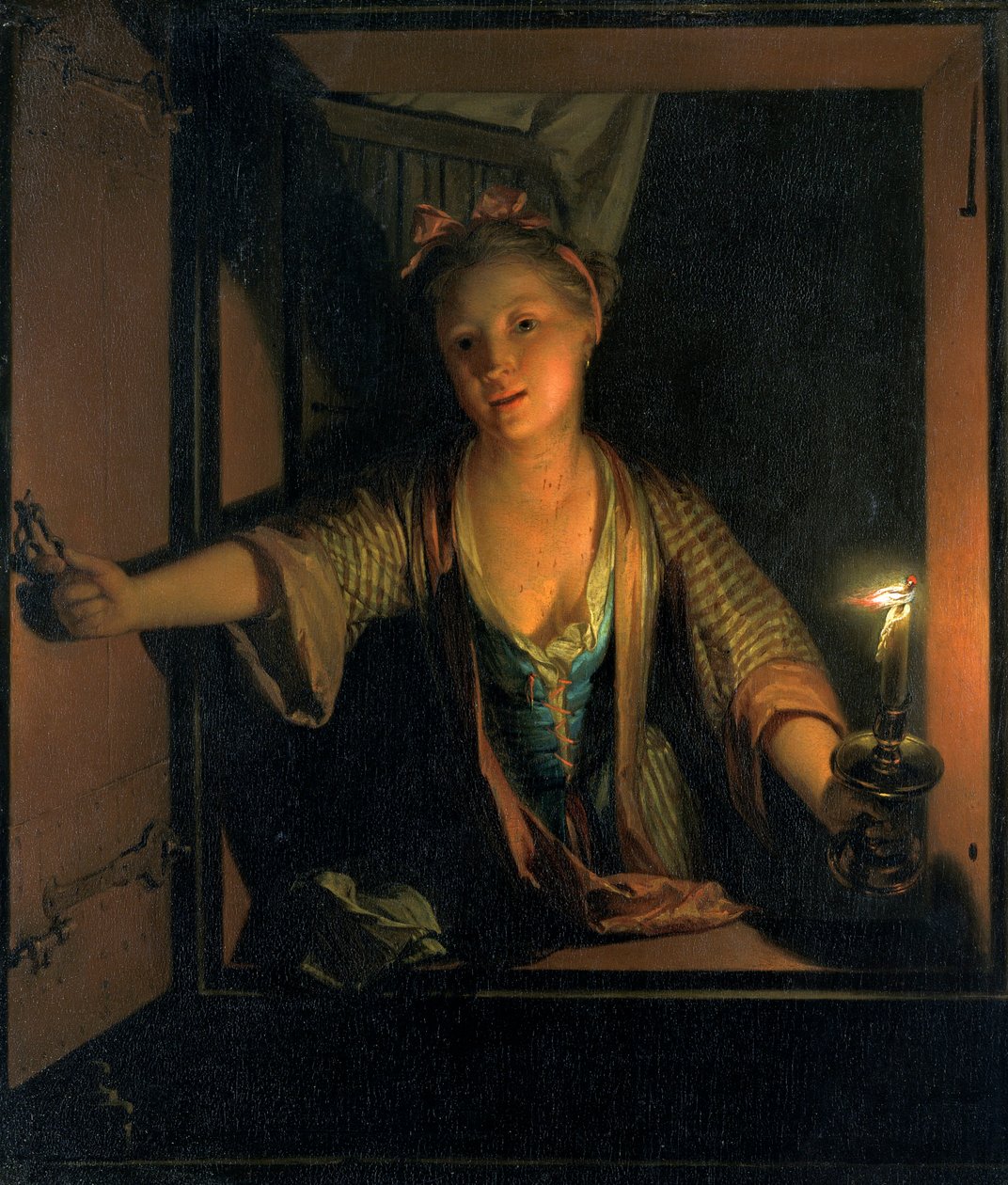 Una ragazza alla finestra, 1663-1700 da Godfried Schalcken
