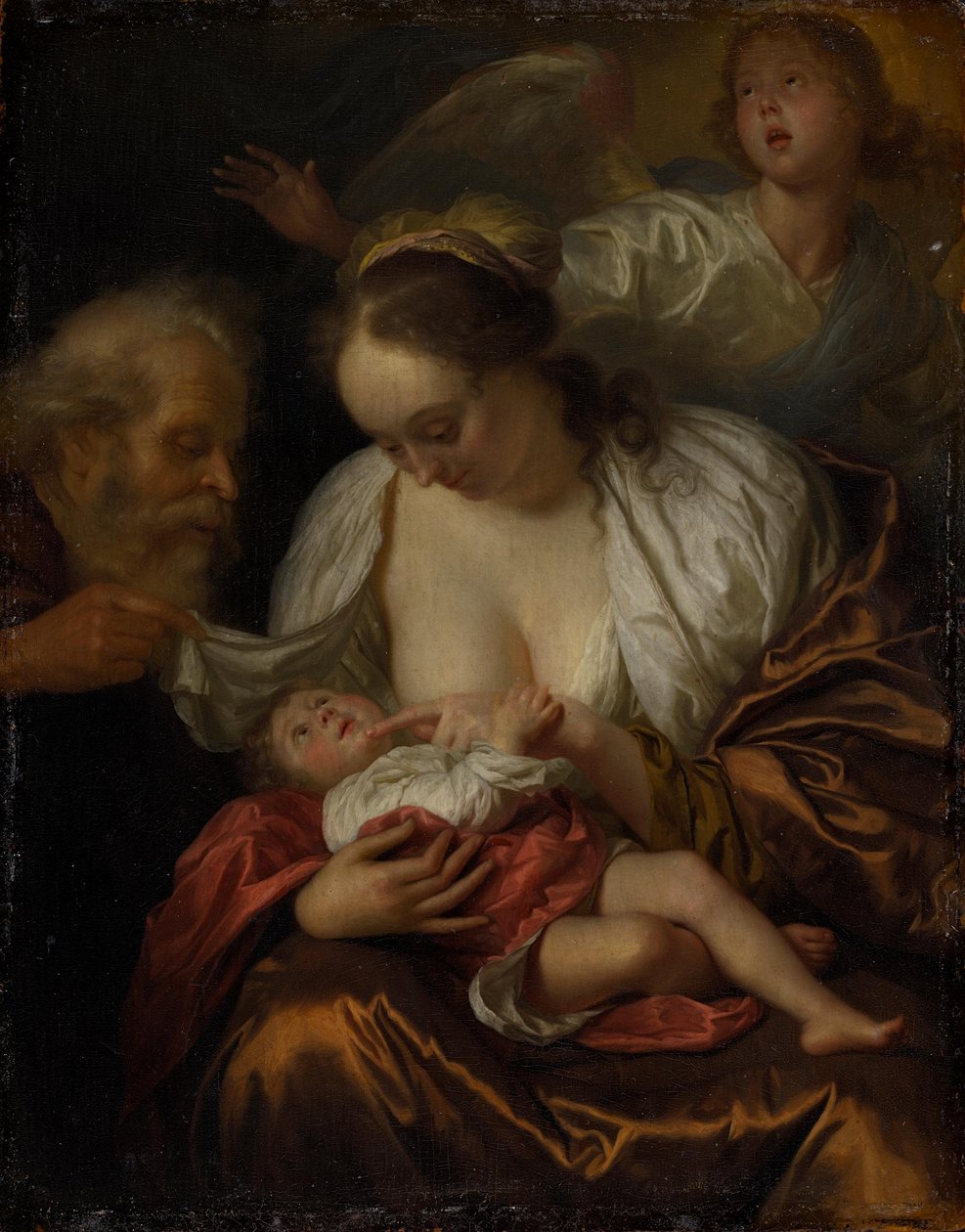 La Sacra Famiglia con un angelo da Godfried Schalcken