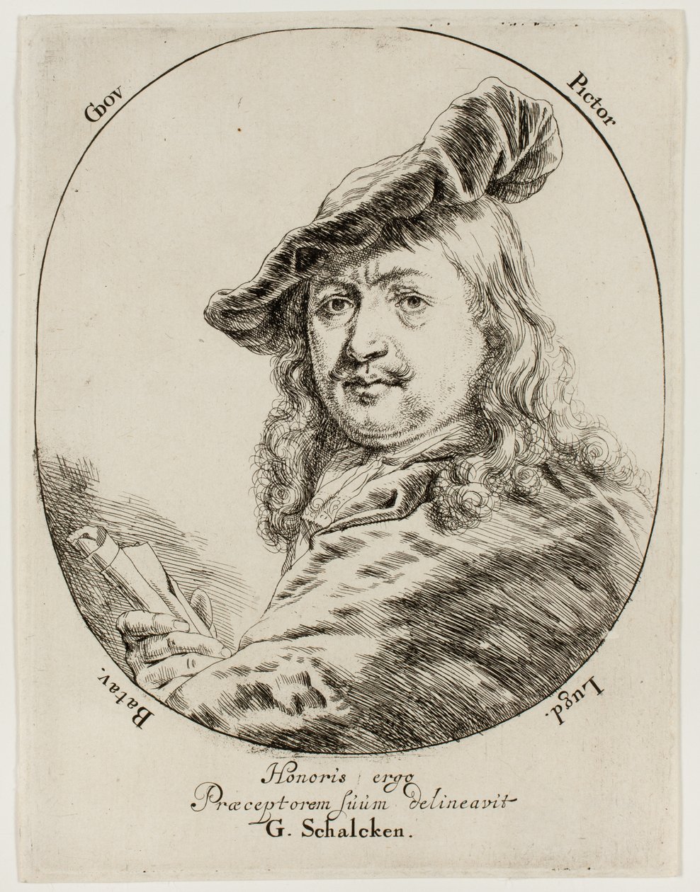 Ritratto di Gerard Dou, il pittore da Godfried Schalcken