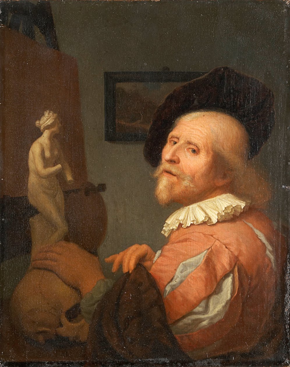 Ritratto di un artista nel suo studio da Godfried Schalcken