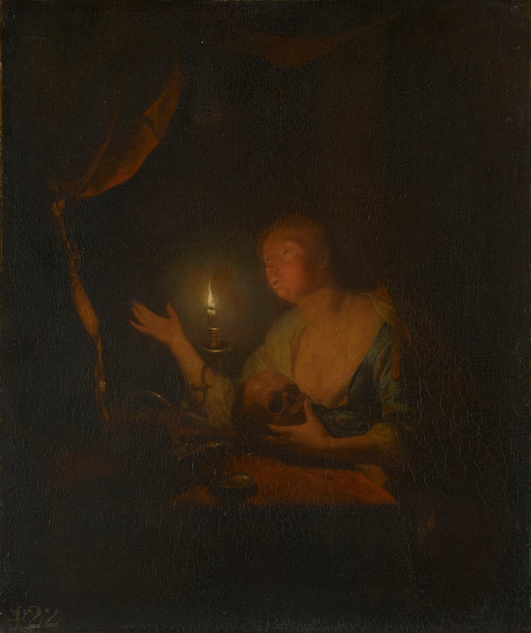 La Maddalena penitente a lume di candela da Godfried Schalcken
