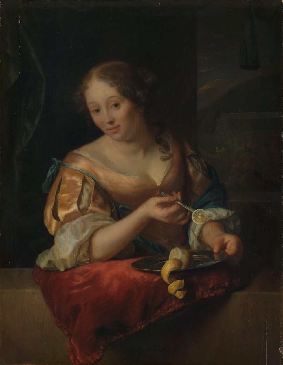 Giovane donna con limone da Godfried Schalcken