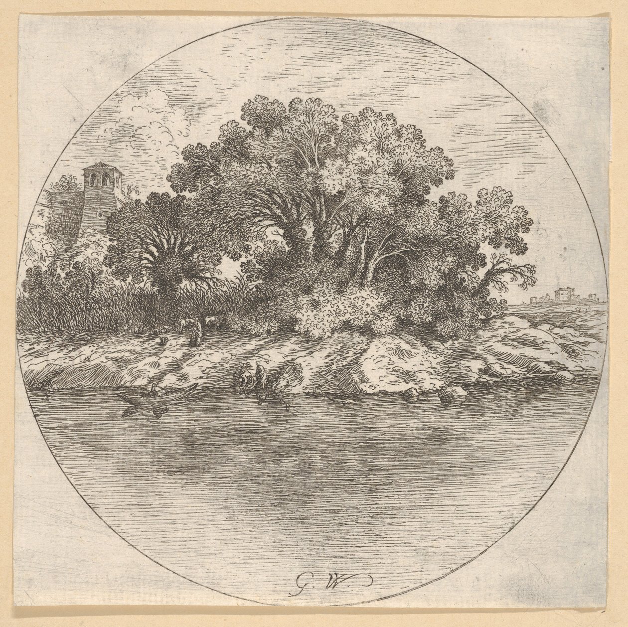 Paesaggio con alberi vicino all