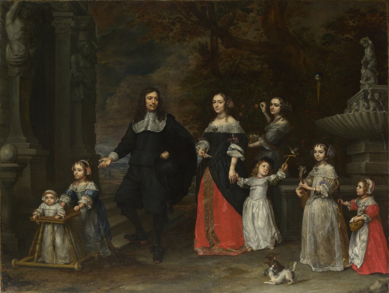 Un gruppo familiare, ca 1664 da Gonzales Coques