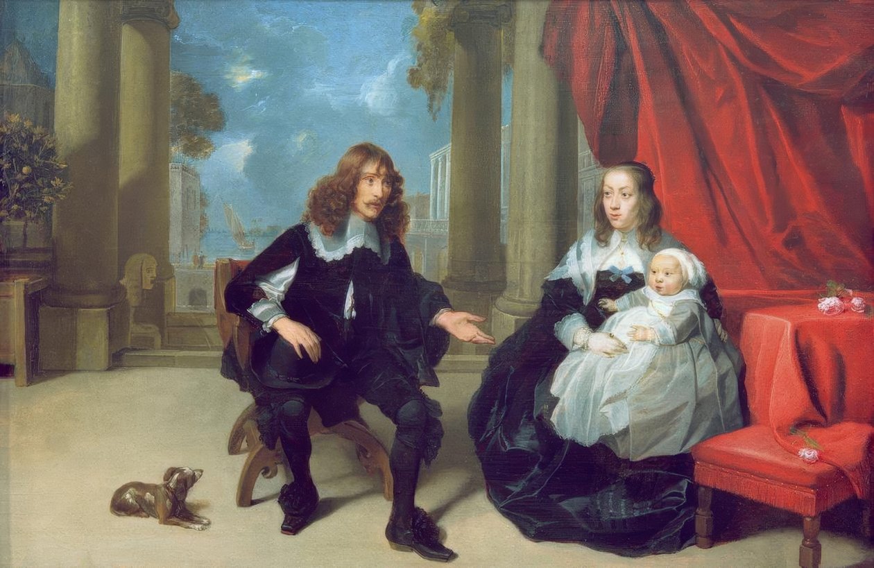 Una famiglia sulla terrazza da Gonzales Coques