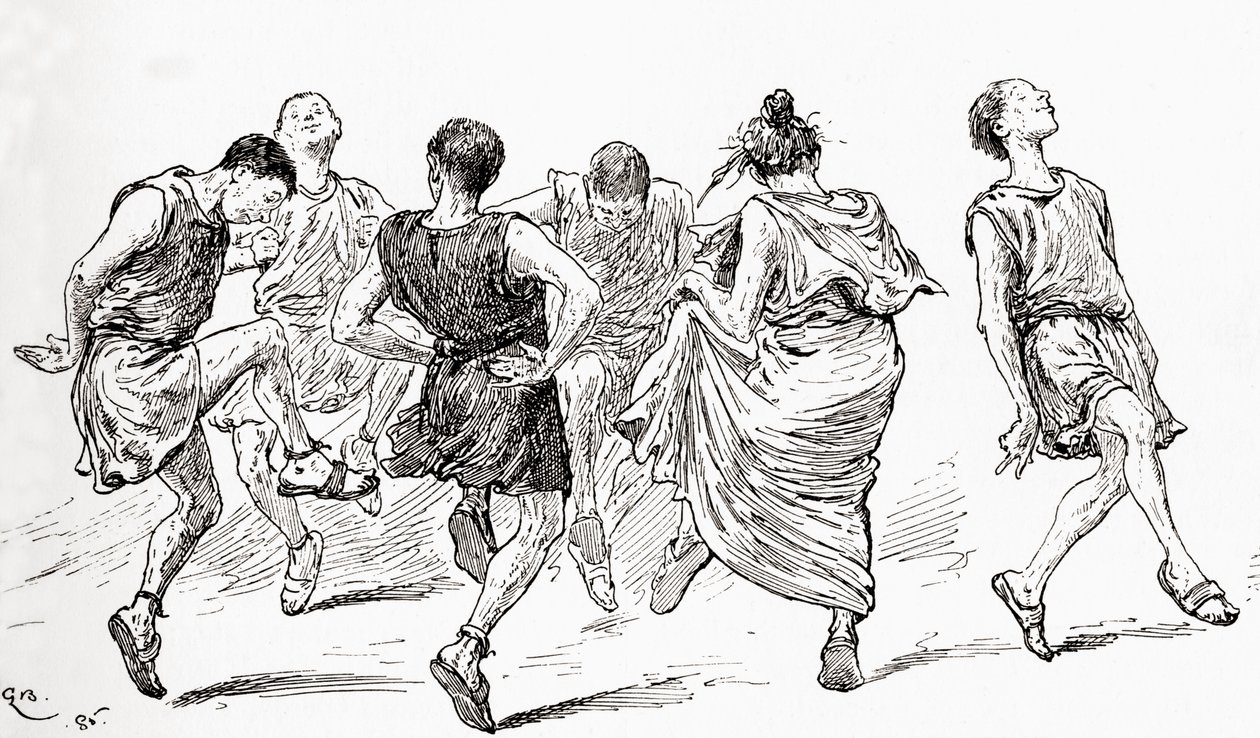 Una scena dal Sogno di una notte di mezza estate di William Shakespeare, Atto V, Scena 1, Una danza, da Le Opere di William Shakespeare, pubblicato nel 1896 da Gordon Frederick Browne
