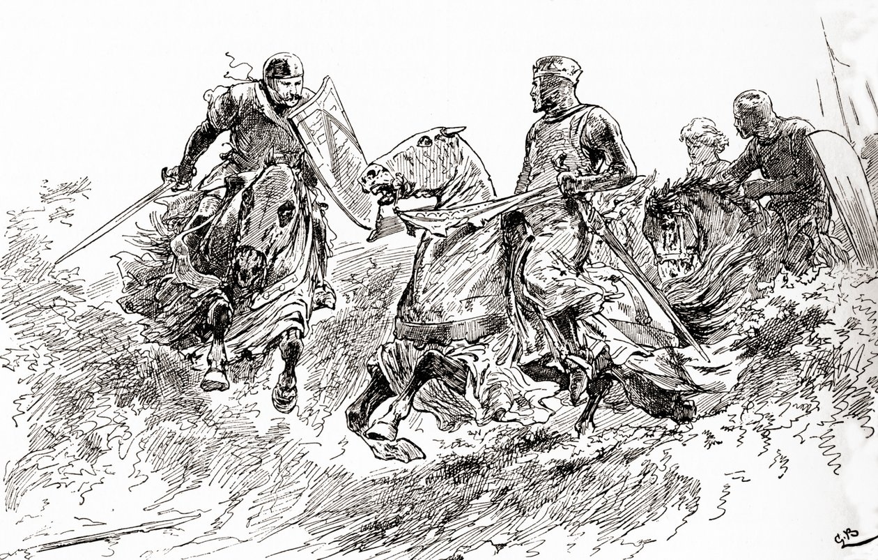 Una scena dal dramma di William Shakespeare Re Giovanni, Atto III, Scena 2 da Gordon Frederick Browne