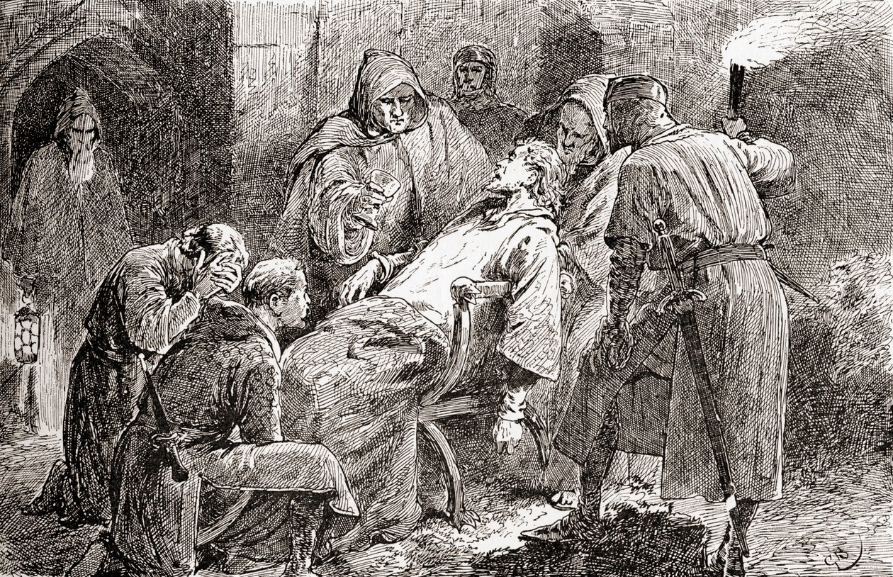 Una scena dal dramma di William Shakespeare Re Giovanni, Atto V, Scena 7 da Gordon Frederick Browne