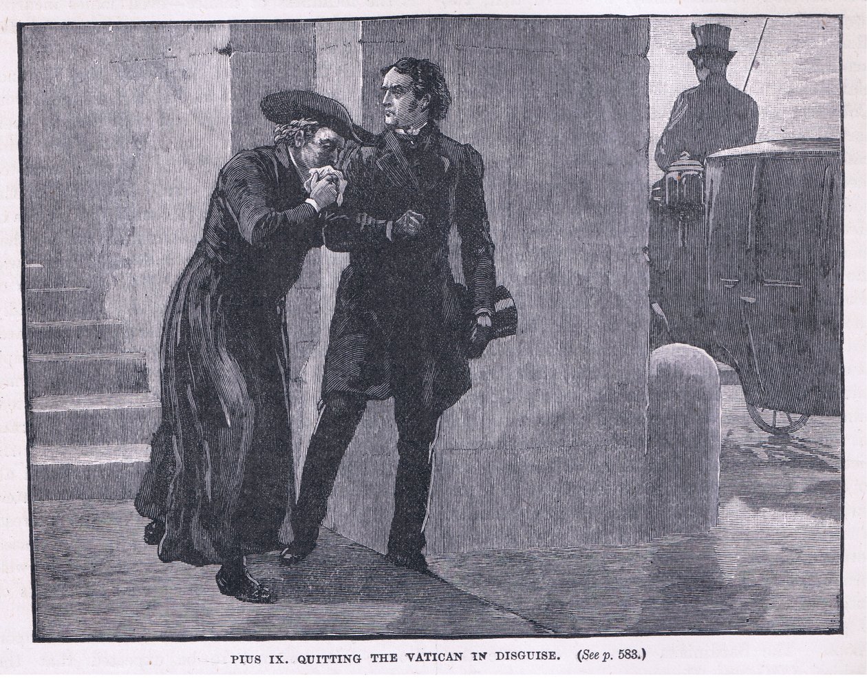 Pio IX lascia il Vaticano in incognito AD 1843 da Gordon Frederick Browne