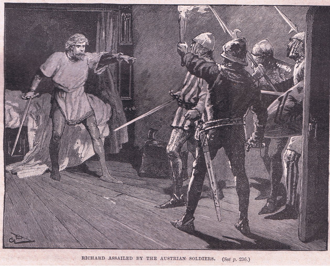 Riccardo assalito dai soldati austriaci AD 1192 da Gordon Frederick Browne