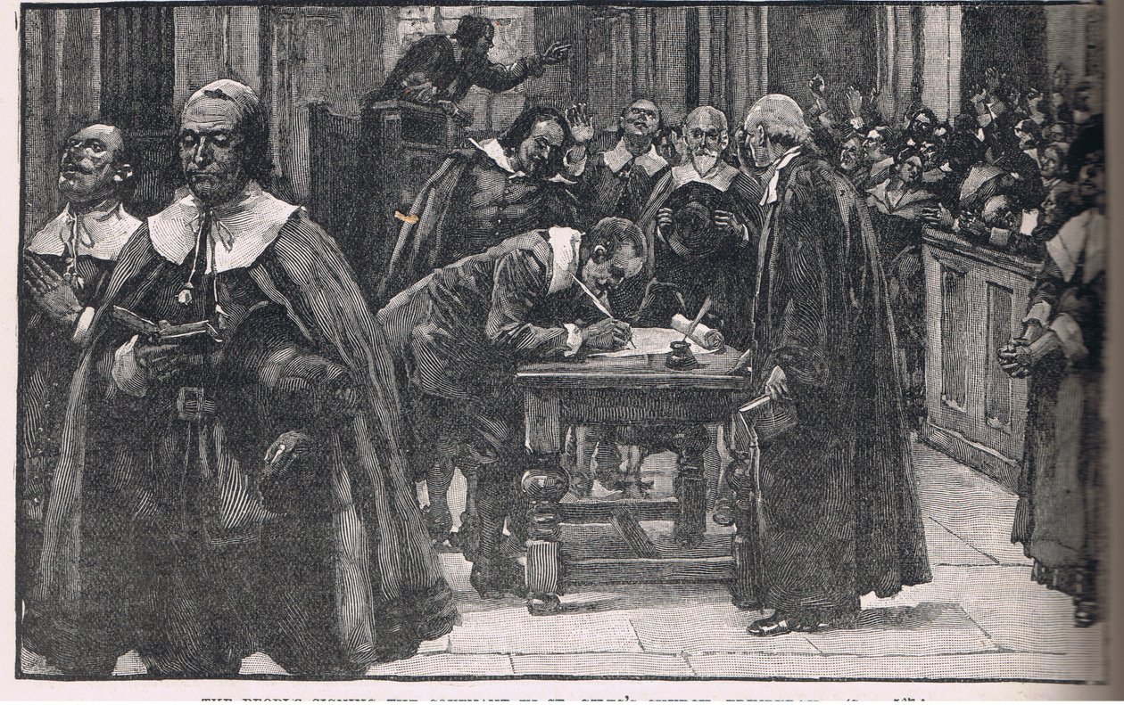Il popolo firma il patto della chiesa di St Giles a Edimburgo, 1638 da Gordon Frederick Browne