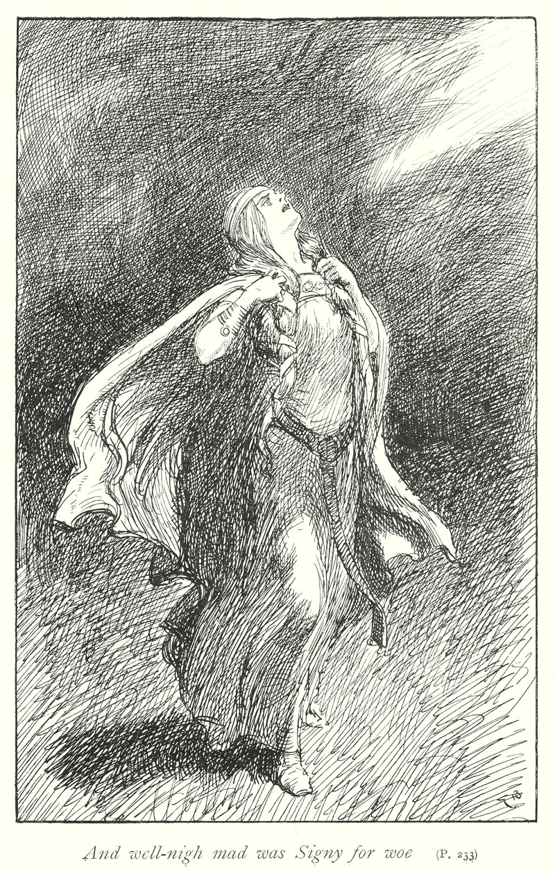 E quasi pazzo era Signy per la sventura (litografia) da Gordon Frederick (after) Browne