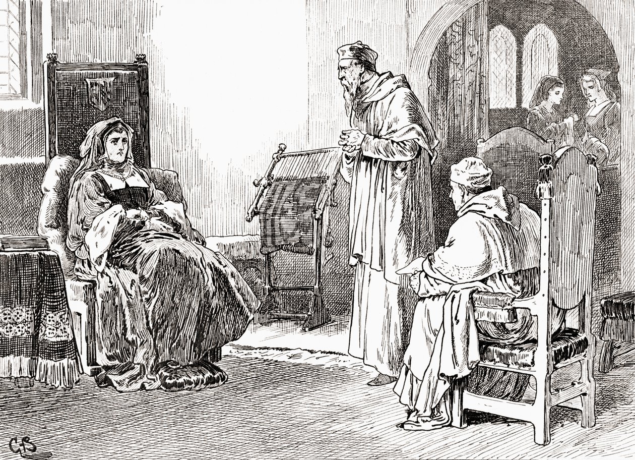 Una scena dal dramma di William Shakespeare Enrico VIII, Atto III, Scena 1 da Gordon Frederick Browne